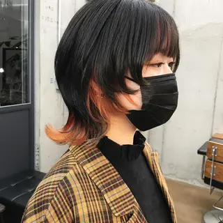 ミディアム カラー メンズ ✂︎ウルフ・ショート ✂︎MIKUNIのヘアスタイル