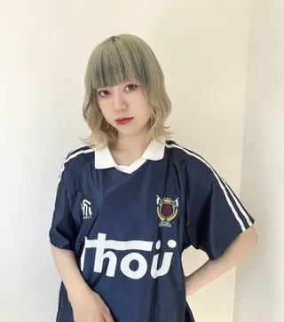 ミディアム カラー 艶髪ハイトーン/ ブロンド/Nagiのヘアスタイル