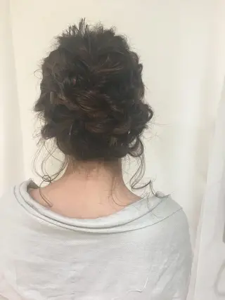 セミロング カラー ヘアアレンジ きむえり/髪質改善 /セット/カラーのヘアスタイル