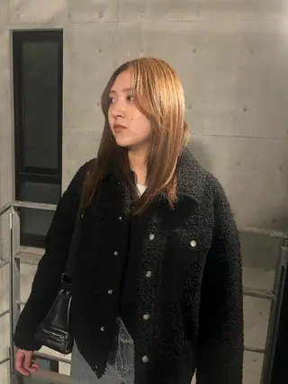 ロング カラー yumeka🩶ボブ 暖色/透け感カラーのヘアスタイル