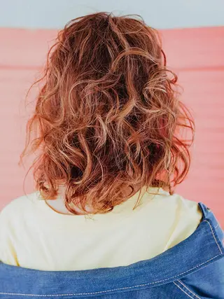 ミディアム カラー パーマ 福島 浩司のヘアスタイル