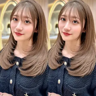 セミロング カラー レイヤー❣️縮毛矯正 川村利幸のヘアスタイル