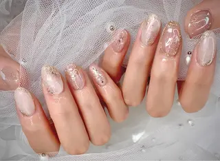 ネイル I-nailロング /ワンホン/キラキラのネイルデザイン