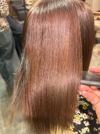 セミロング 最新ケアカラー 髪質改善YUTOのヘアスタイル