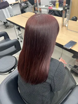 ロング カラー 💗愛され暖色💗 ピンク/レッド💗のヘアスタイル