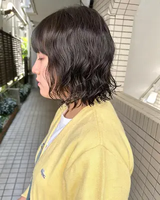 ショート カラー パーマ 銀座No.1髪質改善 縮毛矯正/本木のヘアスタイル