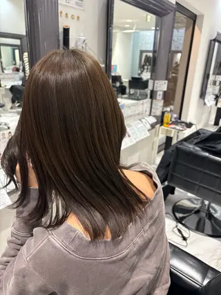 ミディアム 武田玲音/カラー モデル/堀江のヘアスタイル