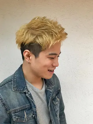 ショート カラー パーマ メンズ JUNTA 梅田茶屋町のヘアスタイル