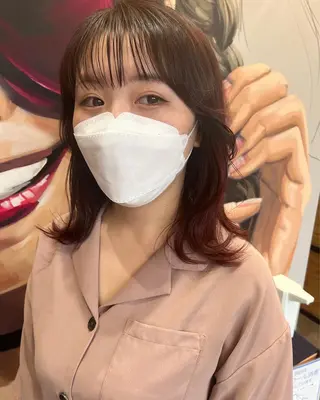 ミディアム カラー パーマ ヘアアレンジ メンズ キッズ ネイル マツエク・マツパ アイブロウ times salon名駅所属・久木原 ゆりのヘアスタイル