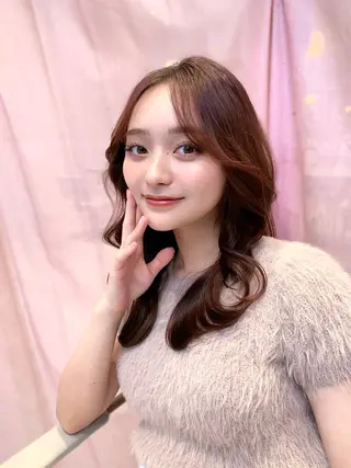 ミディアム カラー 韓国ヘア/レイヤー/ 顔まわり/りょーとのヘアスタイル