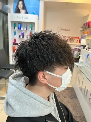 ショート パーマ メンズ 韓国風メンズ/毛流れ ヘアなら須田龍世のヘアスタイル