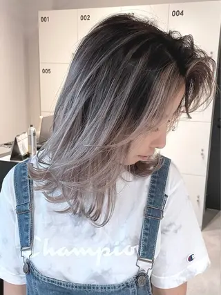 ミディアム カラー 透明感カラー/レイヤ ーhinata.のヘアスタイル