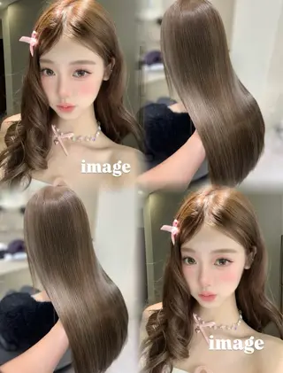 ロング カラー 🤍韓国大人っぽ ベージュMAI🤍のヘアスタイル