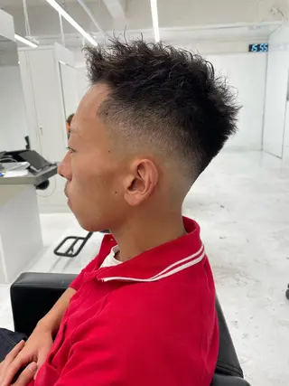 メンズ スパイキーパーマ 柏NO1 藤本葉のヘアスタイル