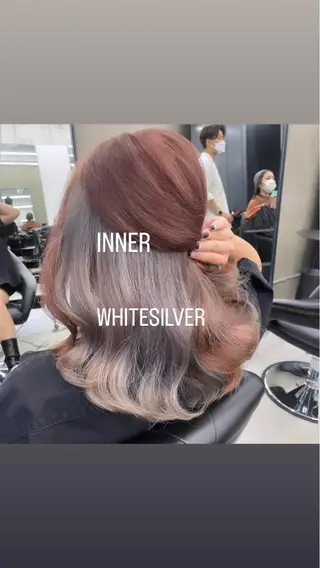 セミロング カラー エクステ🩵ブリーチ 韓国ヘア🩵KAEのヘアスタイル