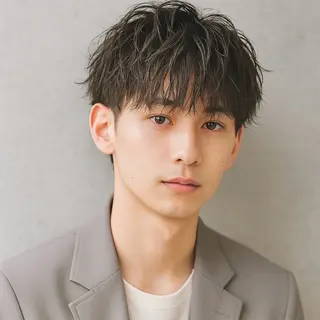 ショート カラー パーマ メンズ Gain KAKKY 名古屋/池下駅3分のヘアスタイル