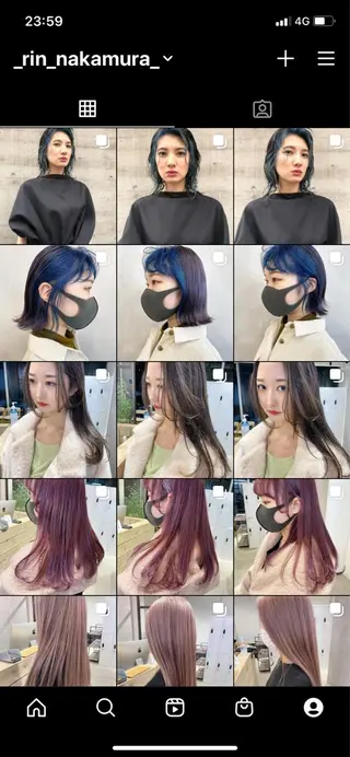 ミディアム カラー ヘアアレンジ ハイトーン/ ボブ 中村麟のヘアスタイル