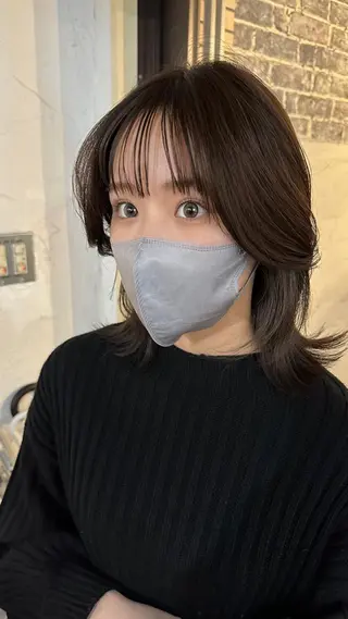 ミディアム カラー フリーランス所属・韓国ヘア レイヤー くびれヘアMATSUのヘアスタイル