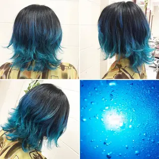 ミディアム カラー "PEPPU "所属・🌈推し色派手髪 ハイトーンShinのヘアスタイル