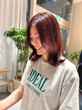 セミロング カラー 風香🪼レイヤー カット/艶カラーのヘアスタイル