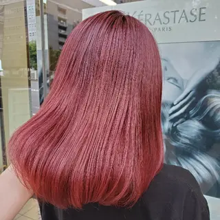 ミディアム カラー 推しアニメカラー🌈 ツヤ透明感カラー🦄のヘアスタイル