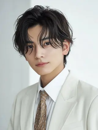 ミディアム カラー メンズ 青野 有雅のヘアスタイル