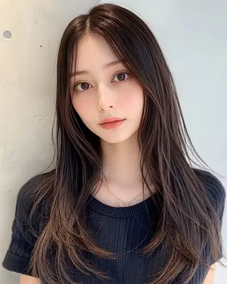 ロング 銀座/カットモデル/ まつぱエク/ゆきなのヘアスタイル