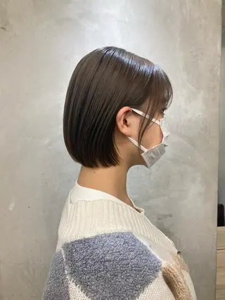 ショート カラー ブリーチ&似合せボブ 田中寛十のヘアスタイル
