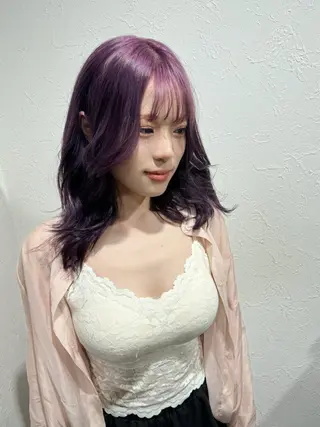 セミロング カラー ハイトーン/レイヤー /艶カラー🎀のヘアスタイル