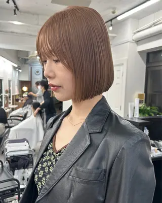 ミディアム カラー レイヤーボブ/ 艶カラー/サナ🌼のヘアスタイル