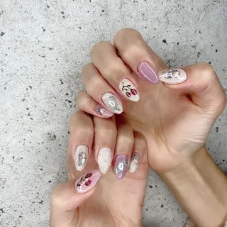 セミロング カラー パーマ ヘアアレンジ メンズ キッズ ネイル マツエク・マツパ Salon Ｋのネイルデザイン