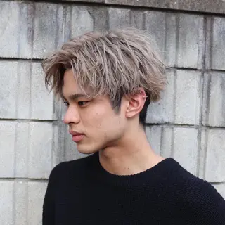 ショート カラー メンズ 透明感ラベンダー💗 SHOのヘアスタイル