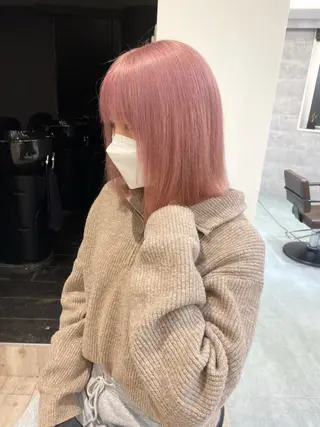 ミディアム カラー ヘアアレンジ 🌷FUKA🌷 まろやかハイトーンのヘアスタイル