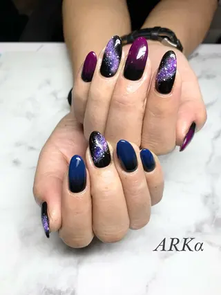 ロング カラー ネイル Nailsalon ARKαのネイルデザイン