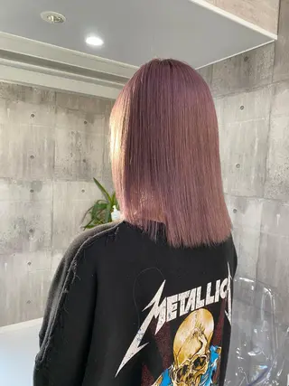 ミディアム 🩶 ピンクカラー/ ブロンド🩶くるみのヘアスタイル