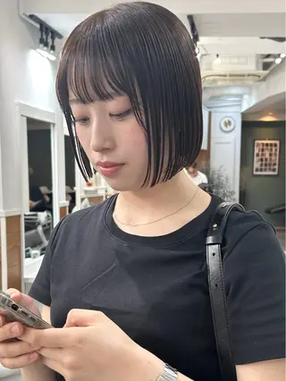 ミディアム カラー レイヤーボブ/ 艶カラー/サナ🌼のヘアスタイル