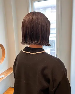 ショート カラー ミディアムパーマ /癖毛パーマのヘアスタイル