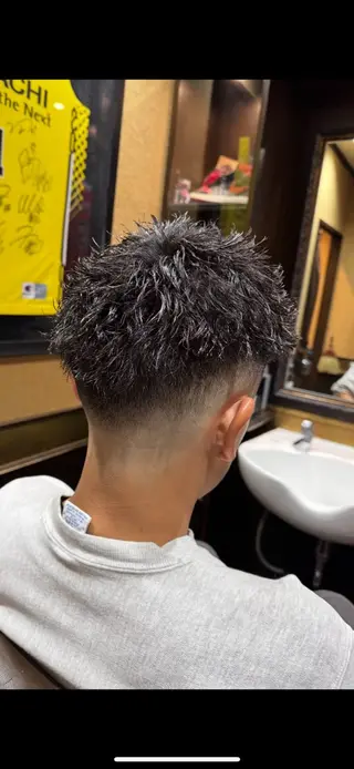 ショート パーマ HIRO GINZA barber shop 横浜店所属・ヒロ銀座　無料 フェード　細内のヘアスタイル