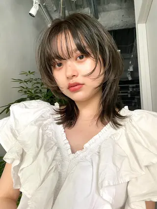 ミディアム カラー パーマ ハイトーン×髪質改善 Gran Luciaのヘアスタイル