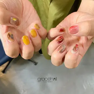 ネイル なんば堀江/育爪施術 ニュアンス✻Kaphのネイルデザイン