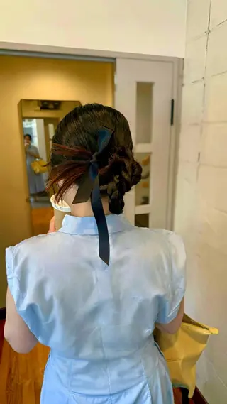 ヘアアレンジ 白髪ぼかし 👒堀江・ヨンスクのヘアスタイル