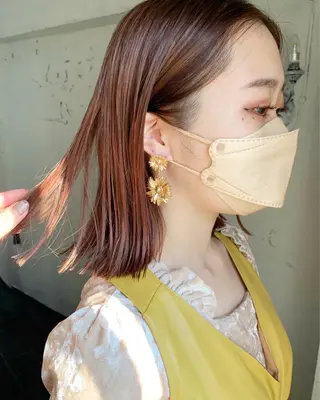 ミディアム カラー 暖色カラー/ブリーチ /かしむらゆうかのヘアスタイル