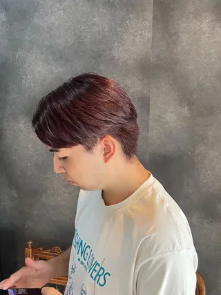 カラー メンズ 艶カラー×デザイン カラー特化/値賀大樹のヘアスタイル