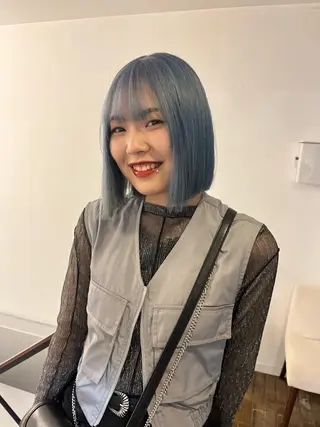 ミディアム カラー aya/メンズヘア/ メンズカット/ボブのヘアスタイル