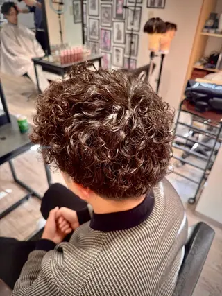 ショート パーマ メンズ GLADMAN'S CUT CLUB 立川所属・立川メンズカット/ メンズパーマ💈三上のヘアスタイル