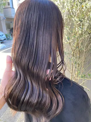 セミロング カラー ヘアアレンジ 外苑前NO.1艶髪 透明感カラーのヘアスタイル