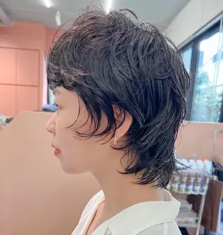 ショート パーマ ケアブリーチ/ ハイトーン/牧野のヘアスタイル