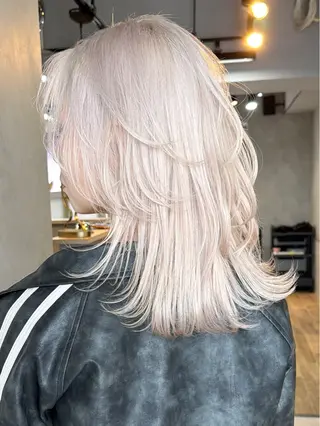 セミロング カラー AIRI/難波/ ハイトーン/髪質改善のヘアスタイル