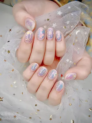 ネイル I-nailロング /ワンホン/キラキラのネイルデザイン