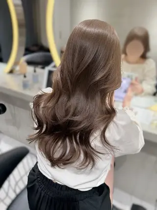 カラー ロング 髪質改善/韓国ヘア /透明感カラー🧸のヘアスタイル